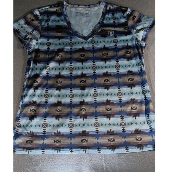 Ariat Tek Women’s L Performance Top Southwestern Print Aztec Activewear - Picture 1 of 5